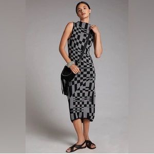 Anthropologie daily practice geo knit midi dress